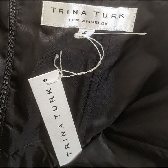 NWT Trina Turk Black and Purple Strapless Mini Dress Y2K Style Size 2 - Picture 5 of 6